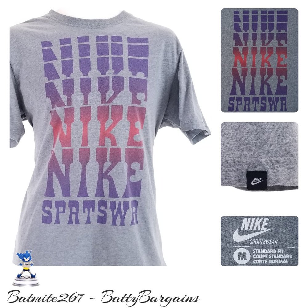 M NIKE Sportswear Standard Fit T Shirt Mens Gray